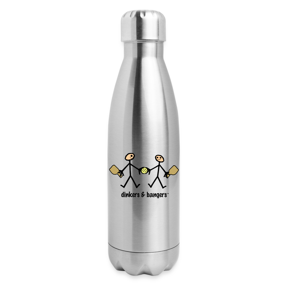 Dinkers & Bangers Insulated Stainless Steel Water Bottle - silver