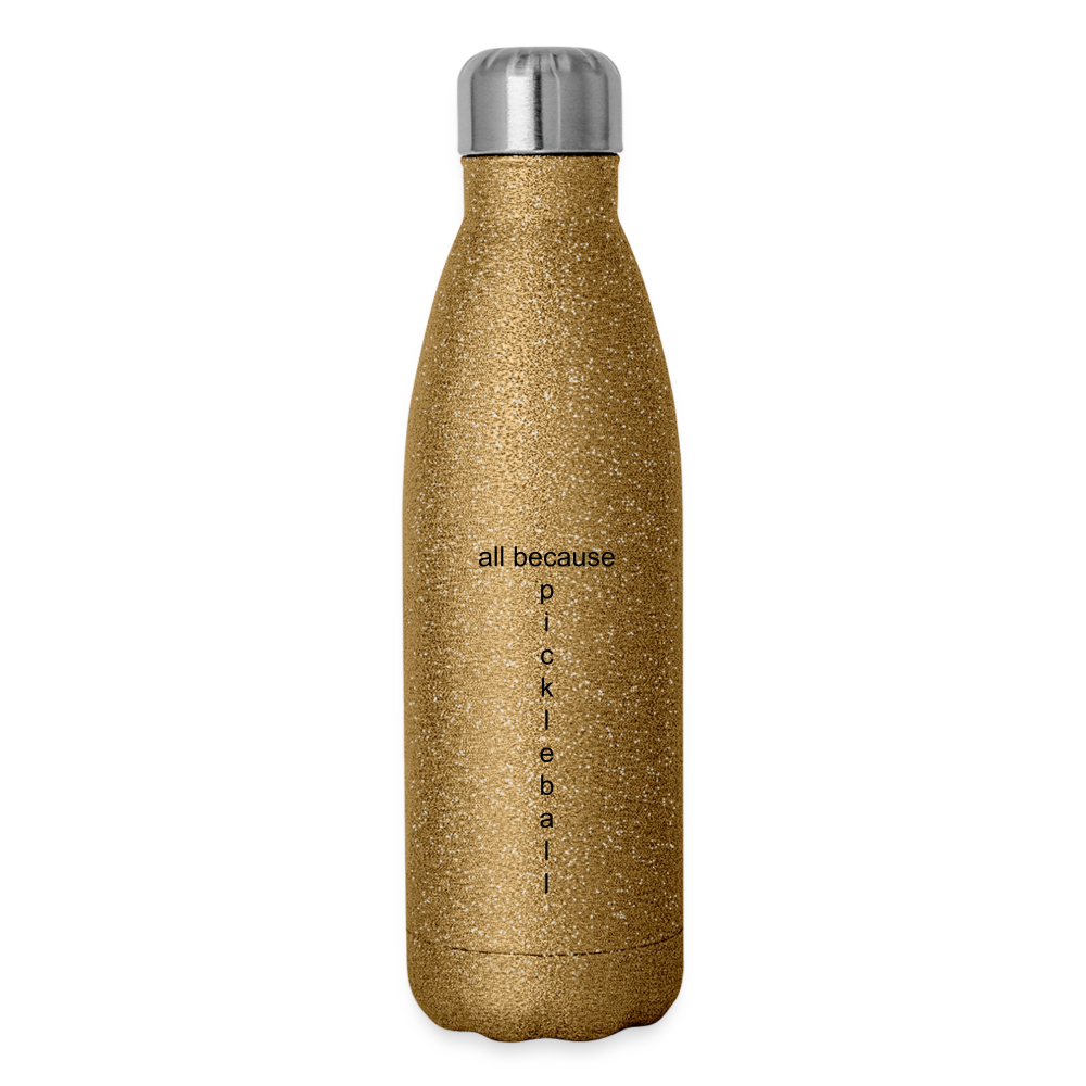 Dinkers & Bangers Insulated Stainless Steel Water Bottle - gold glitter