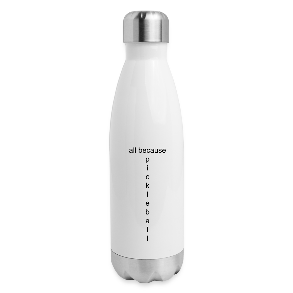 Put It Away Insulated Stainless Steel Water Bottle - white