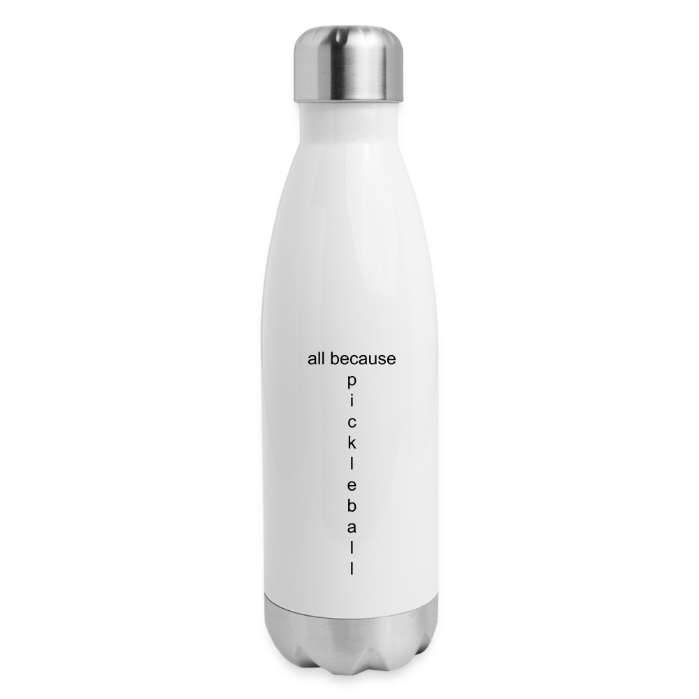Dinking Matters Insulated Stainless Steel Water Bottle - white