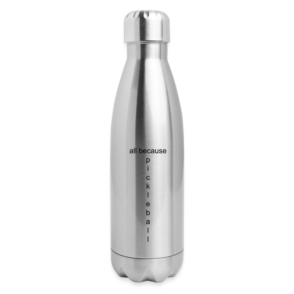 Dinking Matters Insulated Stainless Steel Water Bottle - silver