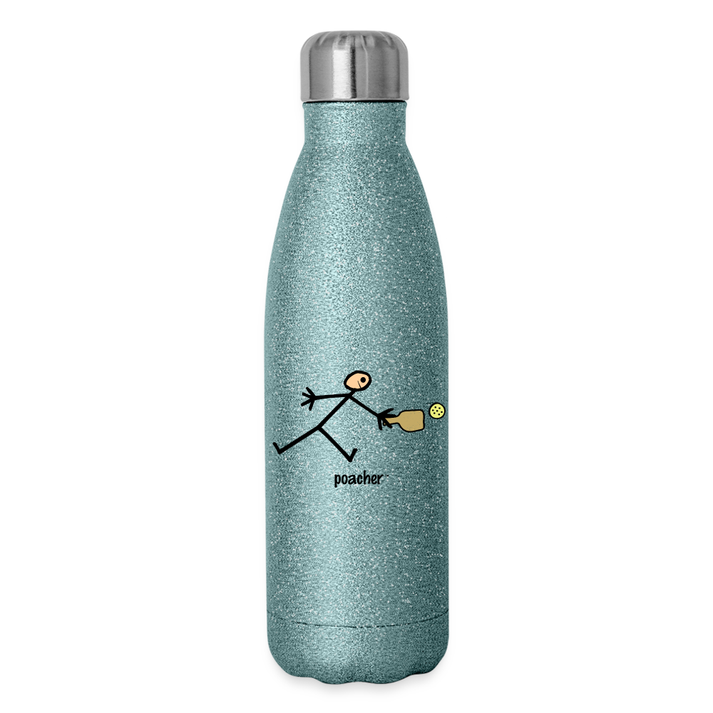 Poacher Insulated Stainless Steel Water Bottle - turquoise glitter