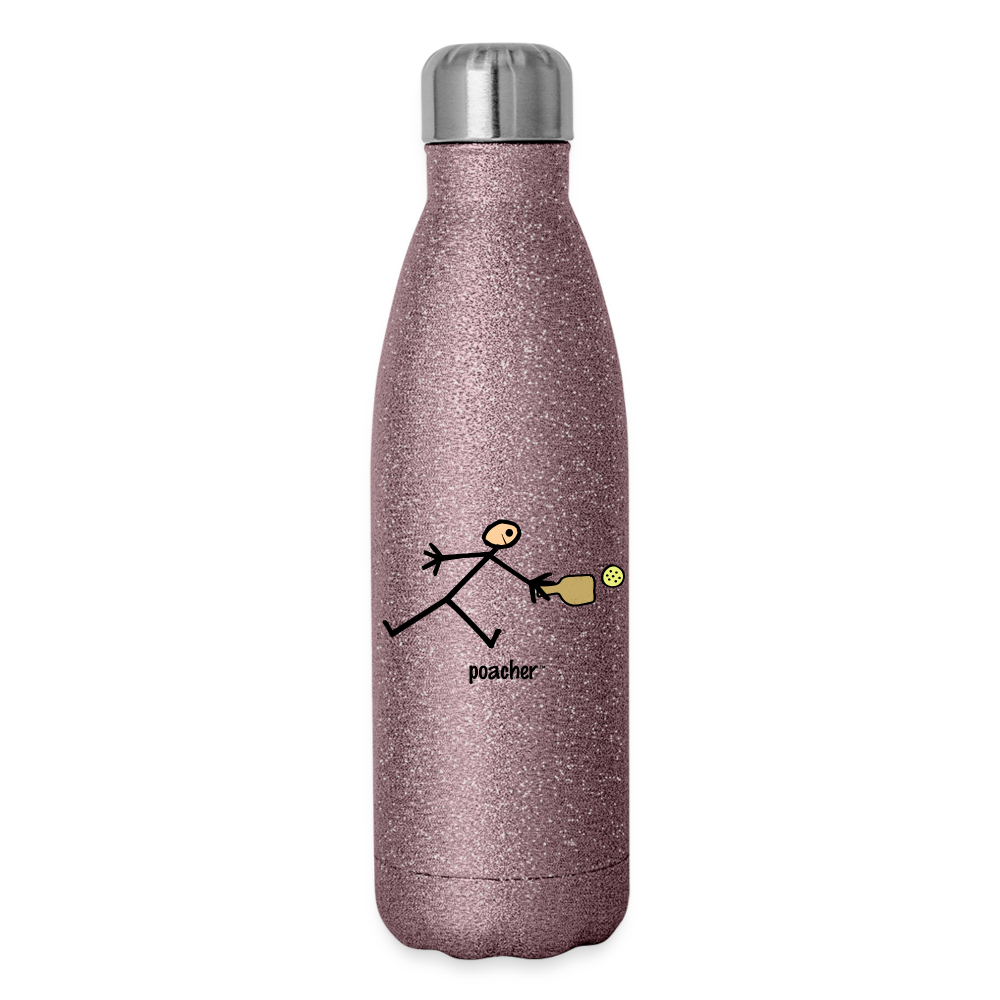 Poacher Insulated Stainless Steel Water Bottle - pink glitter