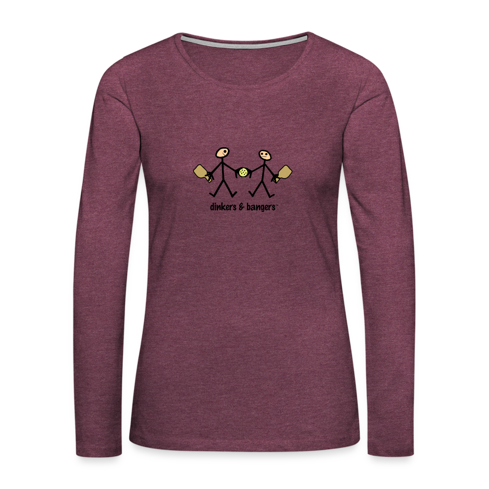 Dinkers & Bangers Women's Premium Long Sleeve T-Shirt | Spreadshirt 876 - heather burgundy