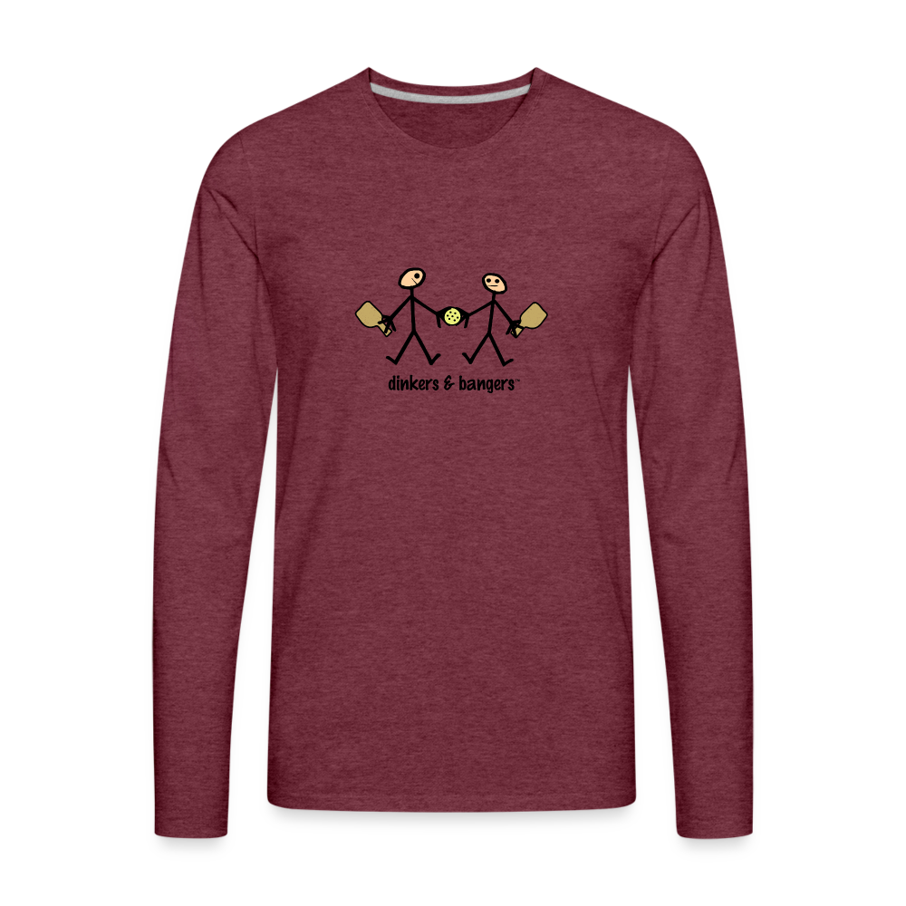 Dinkers & Bangers Men's Premium Long Sleeve T-Shirt | Spreadshirt 875 - heather burgundy