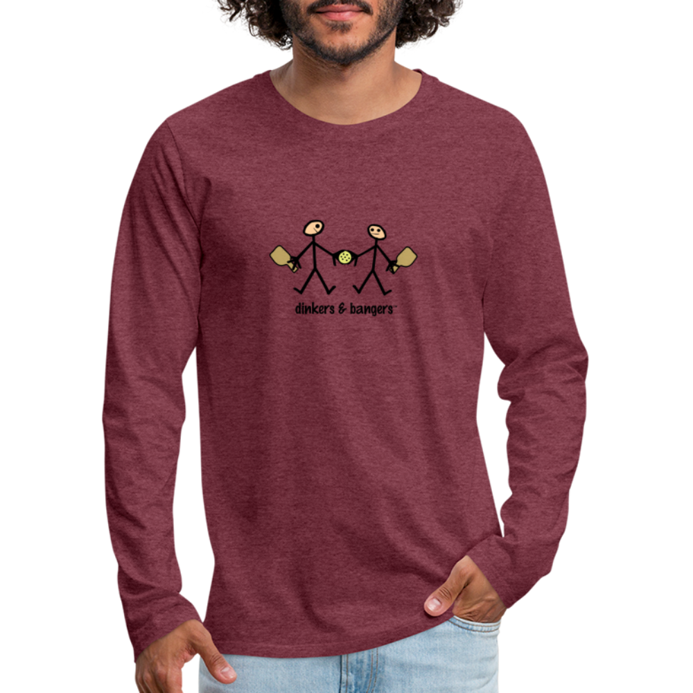 Dinkers & Bangers Men's Premium Long Sleeve T-Shirt | Spreadshirt 875 - heather burgundy