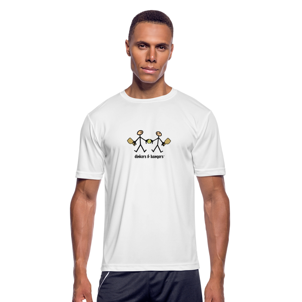 Dinkers & Bangers Men’s Moisture Wicking Performance T-Shirt | Sport-Tek ST350 - white