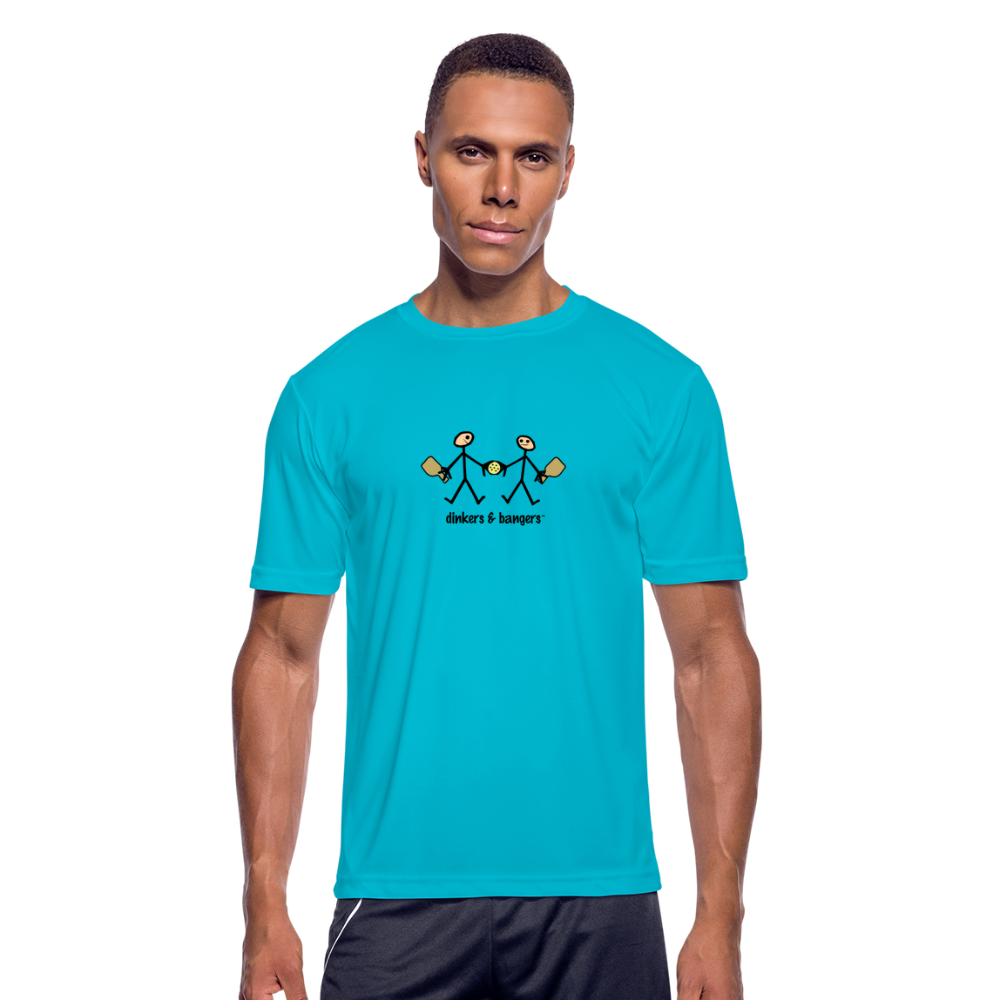 Dinkers & Bangers Men’s Moisture Wicking Performance T-Shirt | Sport-Tek ST350 - turquoise