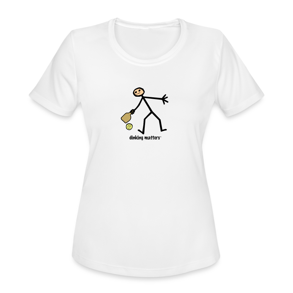 Dinking Matters Women’s Moisture Wicking Performance TShirt - white