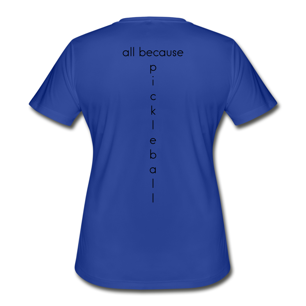 Dinkers & Bangers Women’s Moisture Wicking Performance TShirt - royal blue