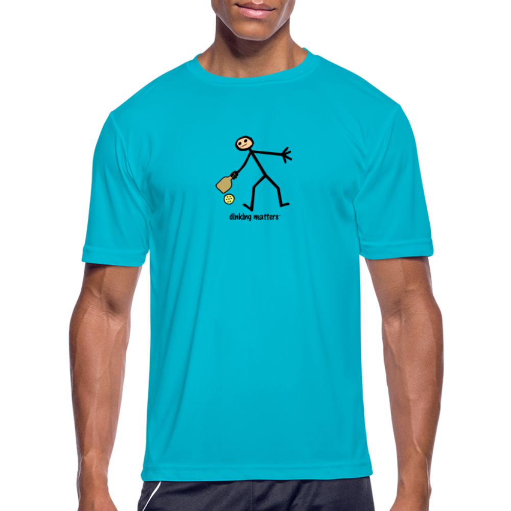 Dinking Matters Men’s Moisture Wicking Performance T-Shirt | Sport-Tek ST350 - turquoise