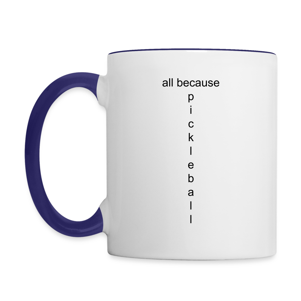 Put It Away Two Tone Mug - white/cobalt blue