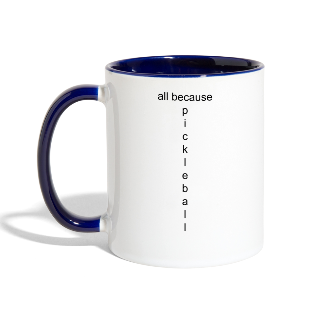 Put It Away Two Tone Mug - white/cobalt blue