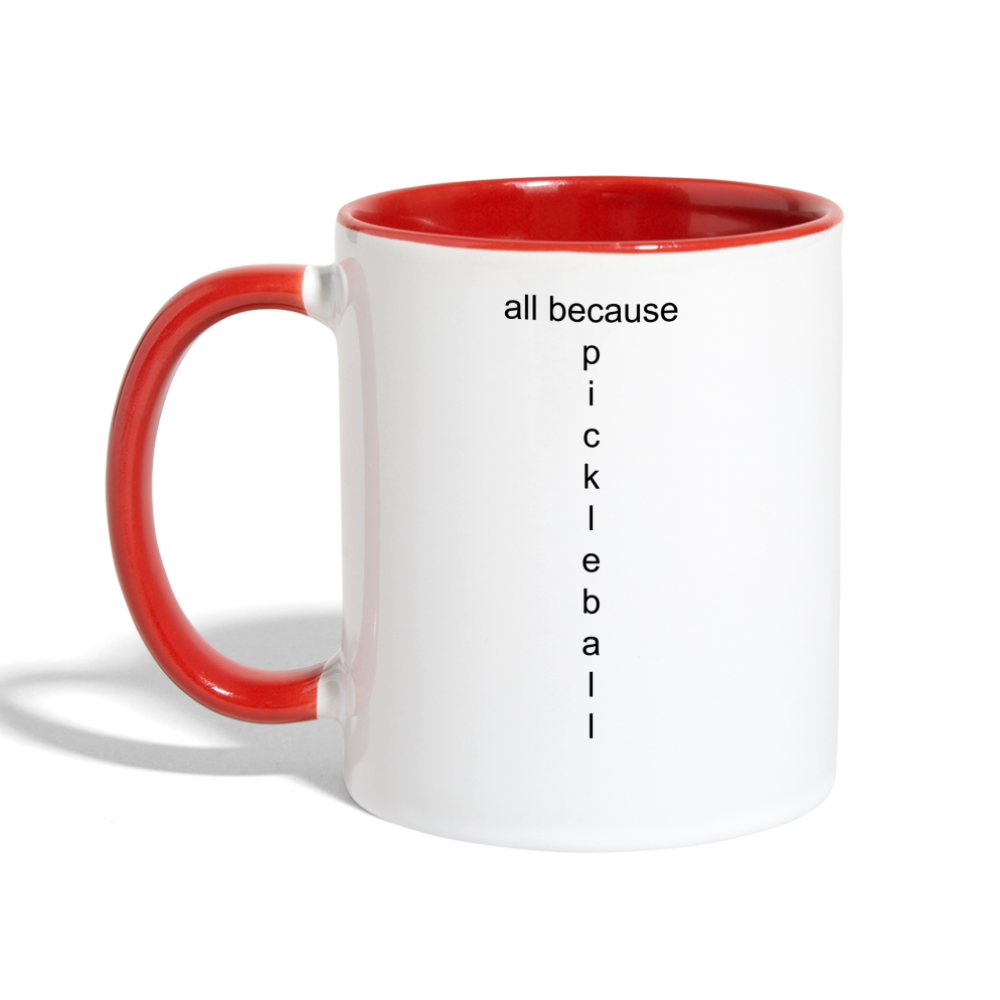 Put It Away Two Tone Mug - white/red