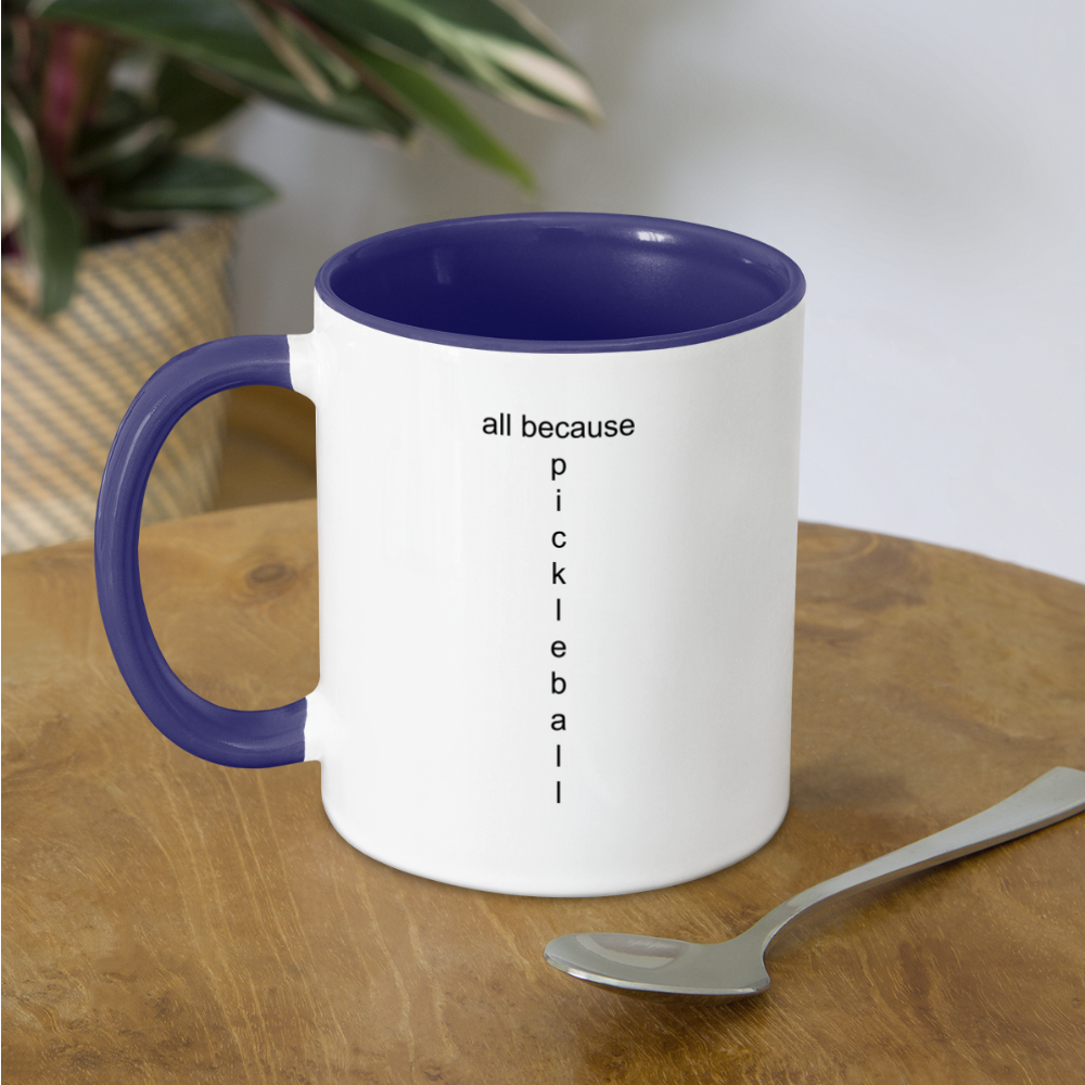 Dinkers & Bangers Two Tone Mug - white/cobalt blue