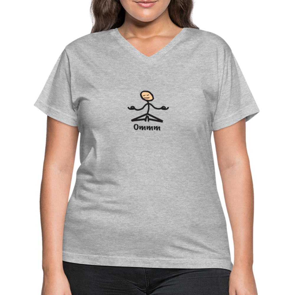 Ommm Women's V-Neck T-Shirt - gray