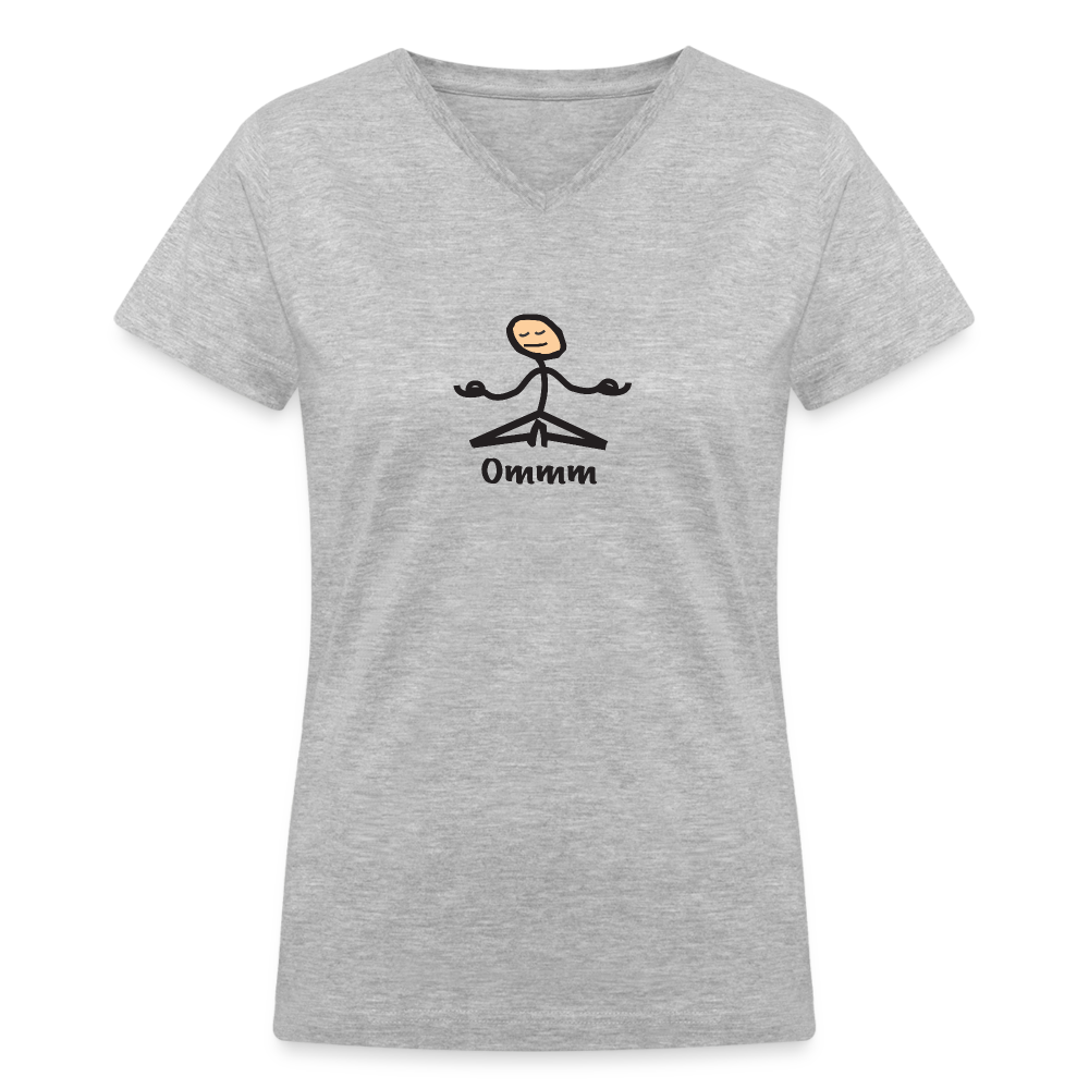 Ommm Women's V-Neck T-Shirt - gray