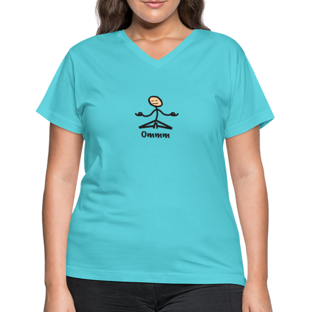 Ommm Women's V-Neck T-Shirt - aqua