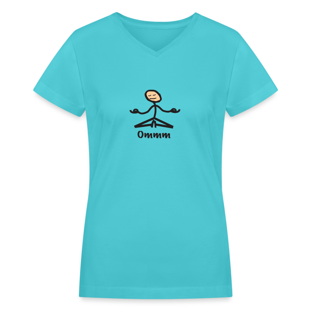 Ommm Women's V-Neck T-Shirt - aqua