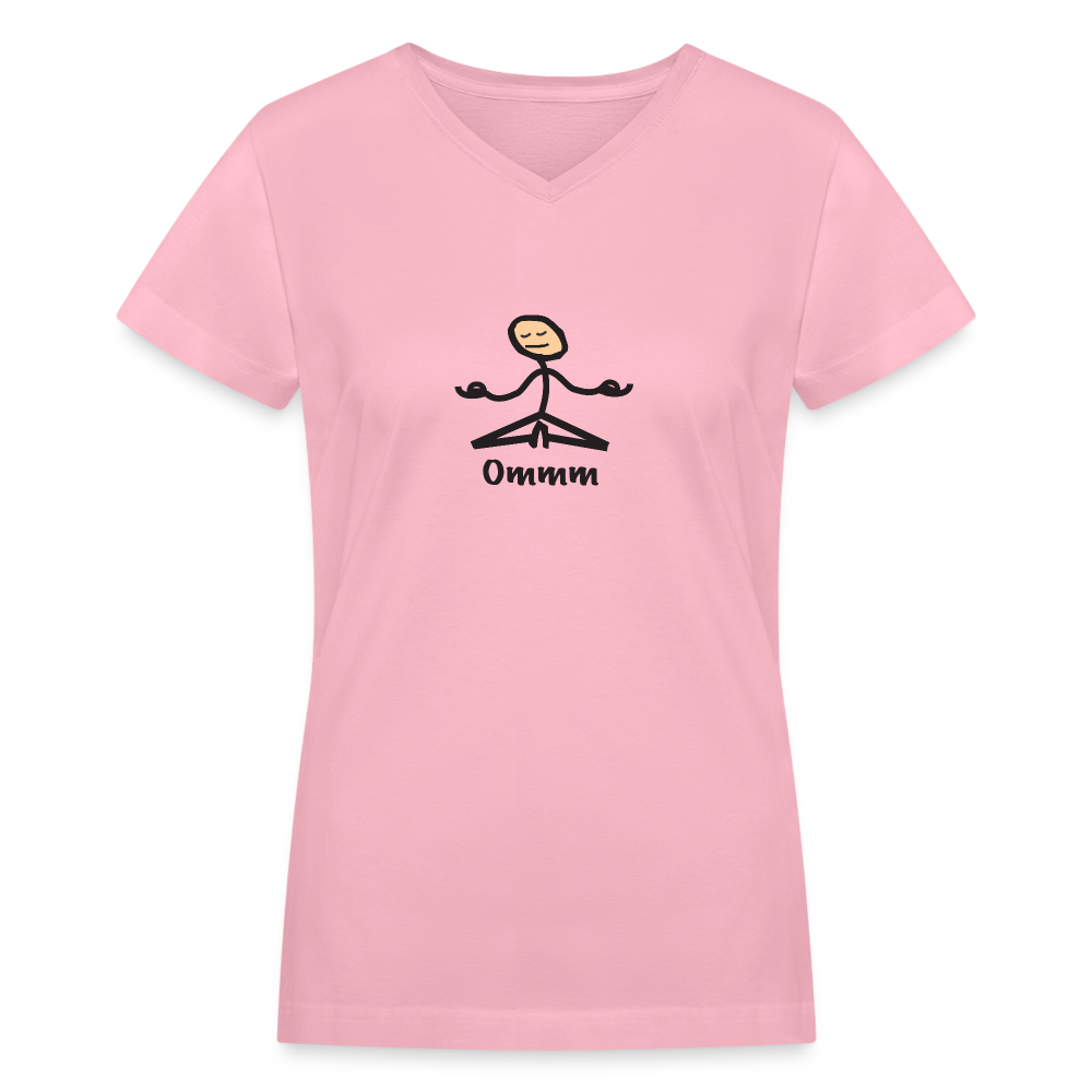 Ommm Women's V-Neck T-Shirt - pink