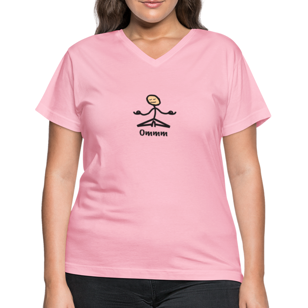 Ommm Women's V-Neck T-Shirt - pink