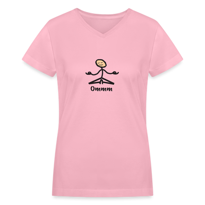 Ommm Women's V-Neck T-Shirt - pink