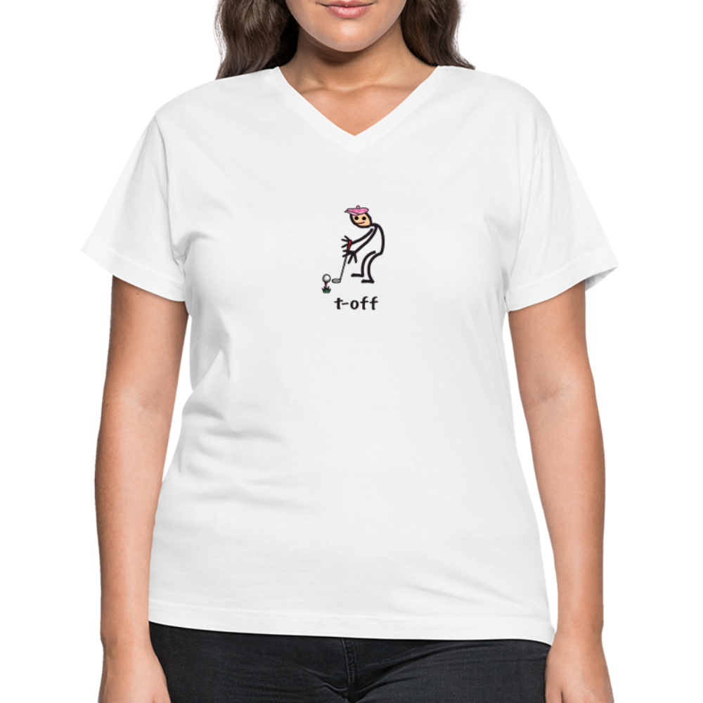 t-off Women's V-Neck T-Shirt - white