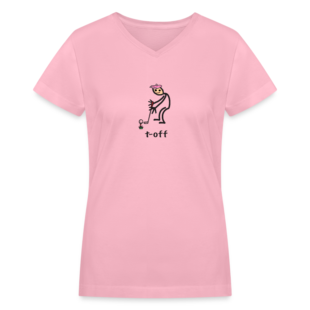 t-off Women's V-Neck T-Shirt - pink