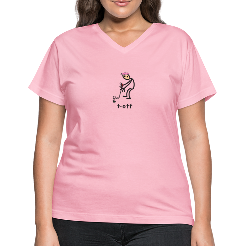 t-off Women's V-Neck T-Shirt - pink