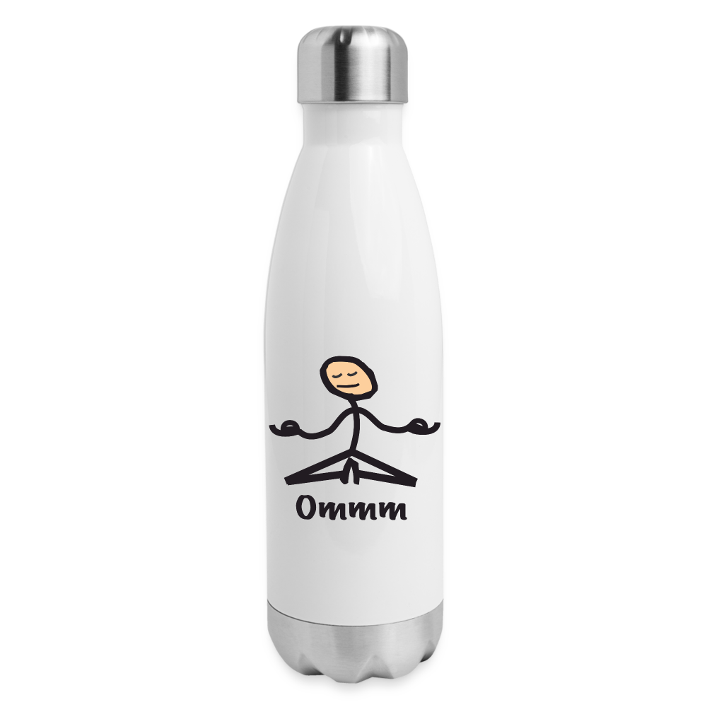 Ommm  Insulated Stainless Steel Water Bottle - white
