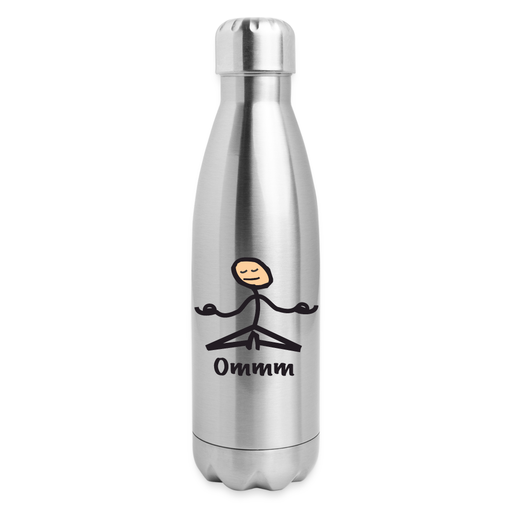 Ommm  Insulated Stainless Steel Water Bottle - silver