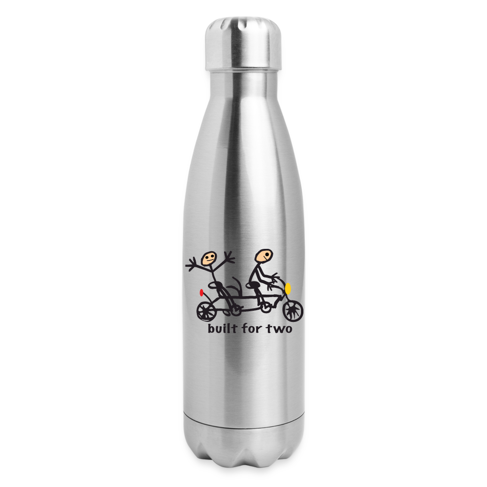 built for two Insulated Stainless Steel Water Bottle - silver