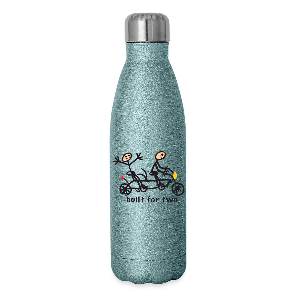built for two Insulated Stainless Steel Water Bottle - turquoise glitter
