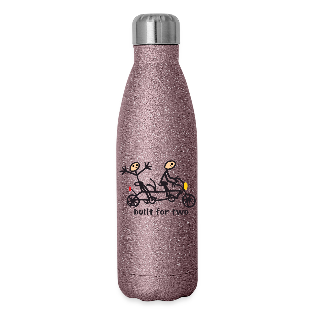 built for two Insulated Stainless Steel Water Bottle - pink glitter