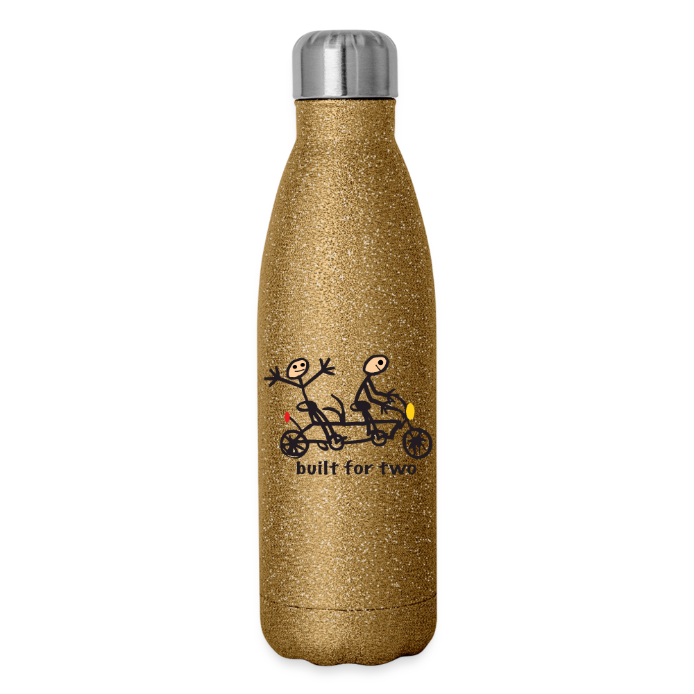 built for two Insulated Stainless Steel Water Bottle - gold glitter