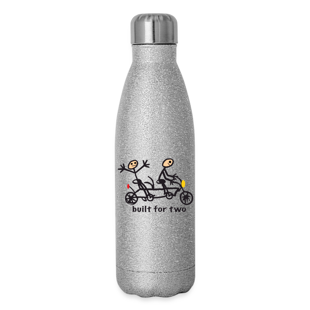 built for two Insulated Stainless Steel Water Bottle - silver glitter