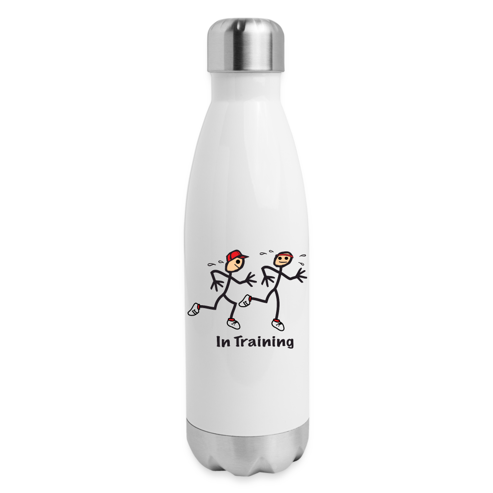 in training Insulated Stainless Steel Water Bottle - white