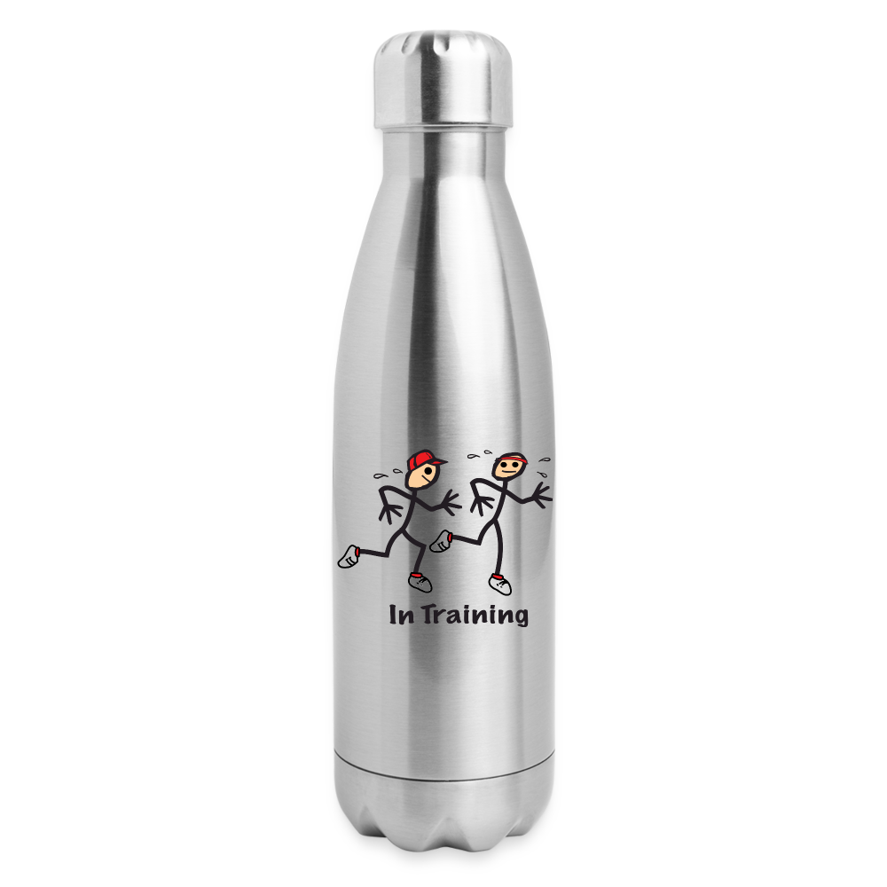 in training Insulated Stainless Steel Water Bottle - silver