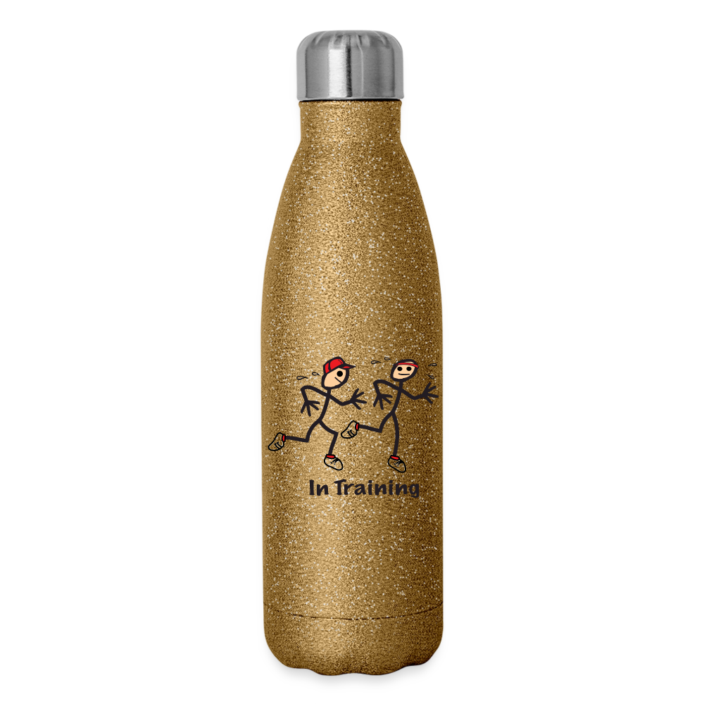 in training Insulated Stainless Steel Water Bottle - gold glitter