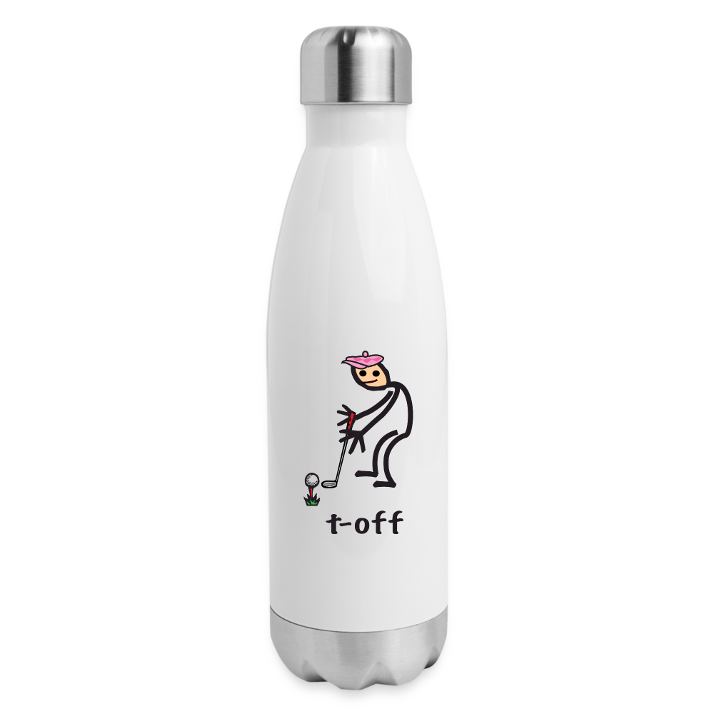 t-off Insulated Stainless Steel Water Bottle - white