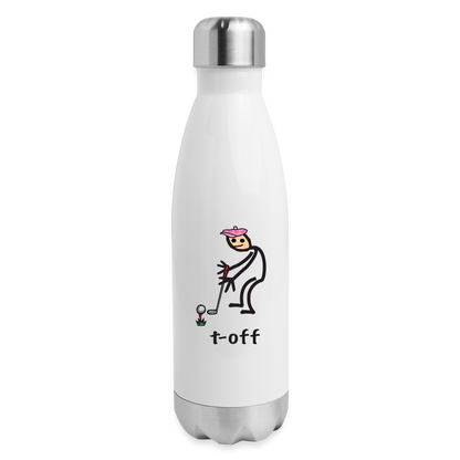 t-off Insulated Stainless Steel Water Bottle - white
