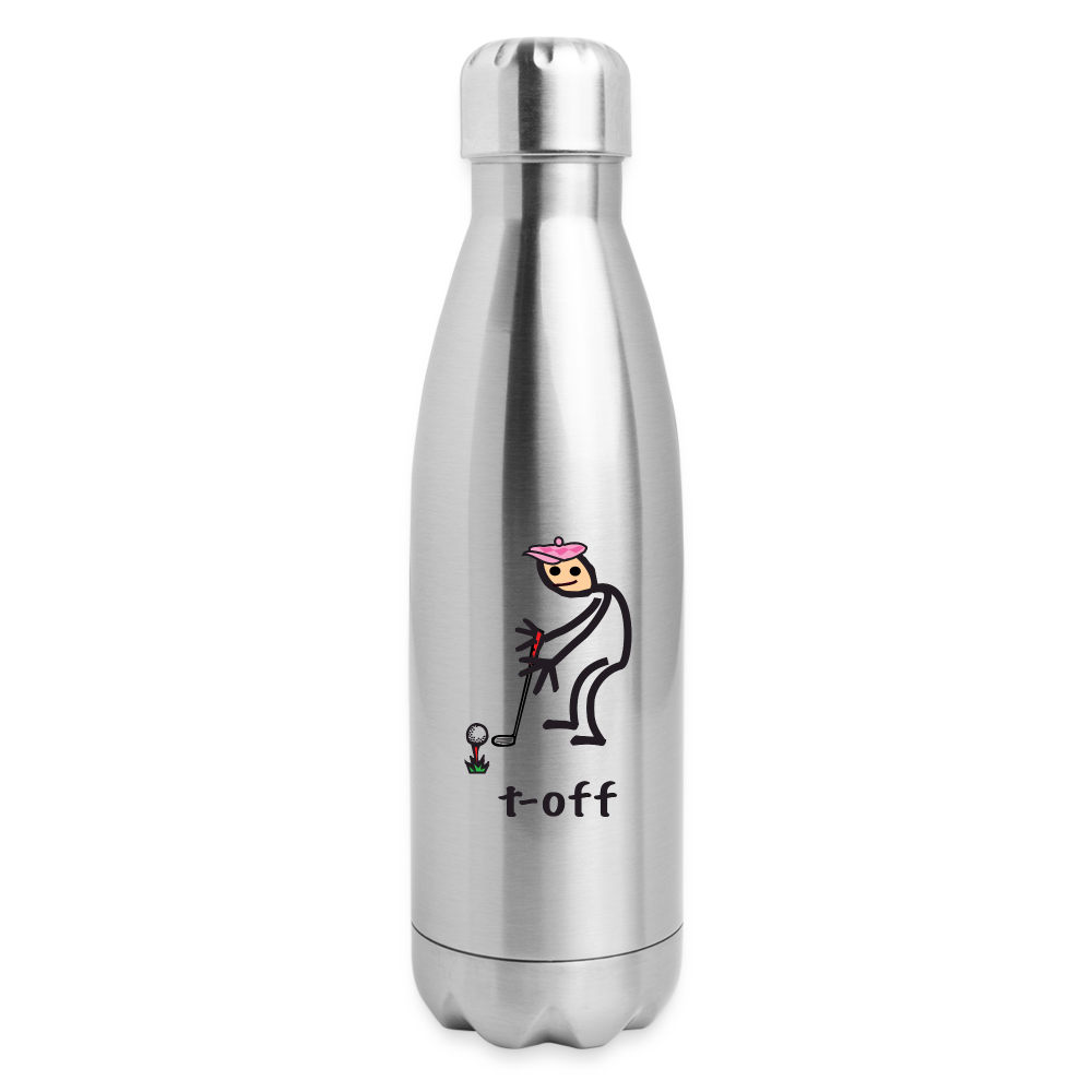 t-off Insulated Stainless Steel Water Bottle - silver