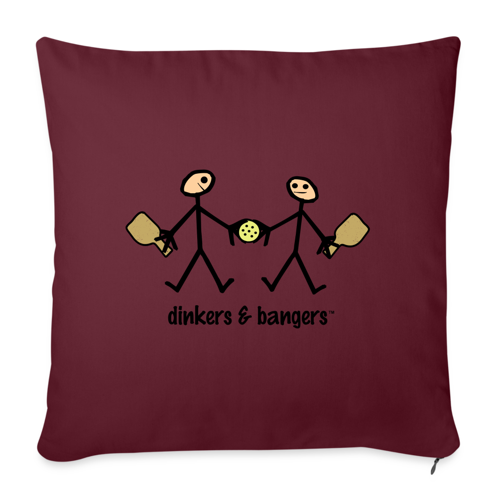 dinkers & bangers Throw Pillow Cover - burgundy