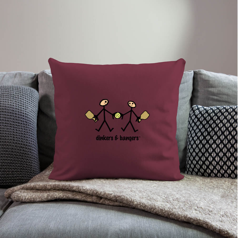 dinkers & bangers Throw Pillow Cover - burgundy