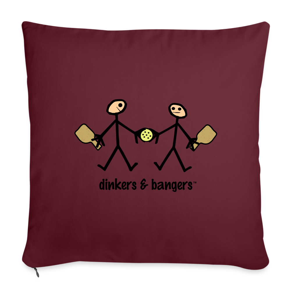 dinkers & bangers Throw Pillow Cover - burgundy