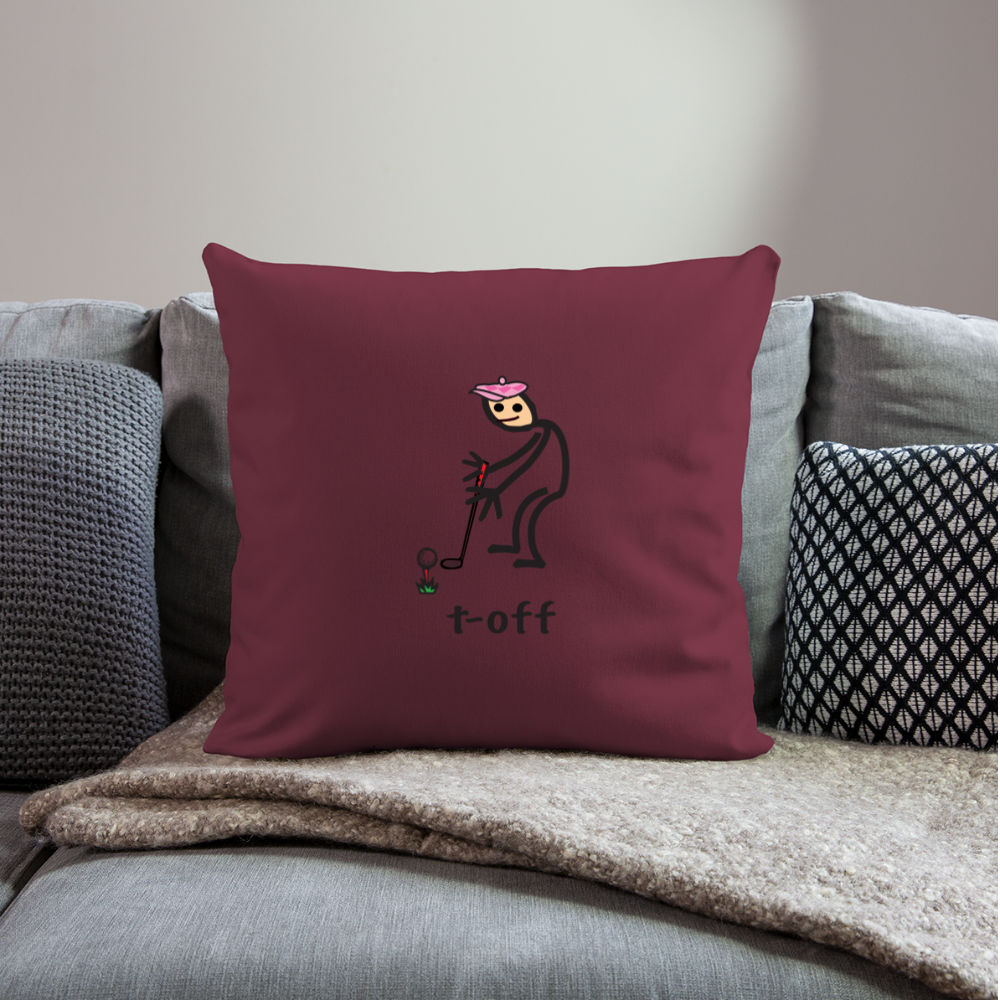 t-off Throw Pillow Cover - burgundy