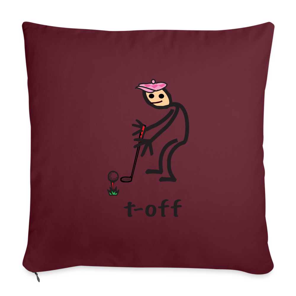 t-off Throw Pillow Cover - burgundy