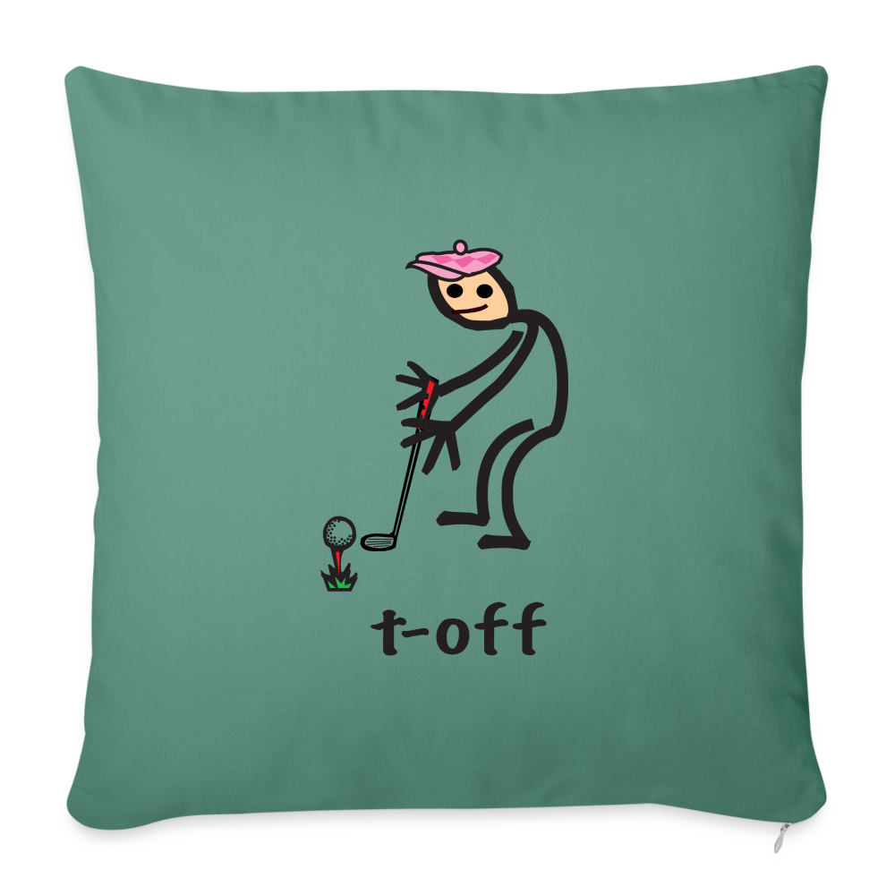 t-off Throw Pillow Cover - cypress green