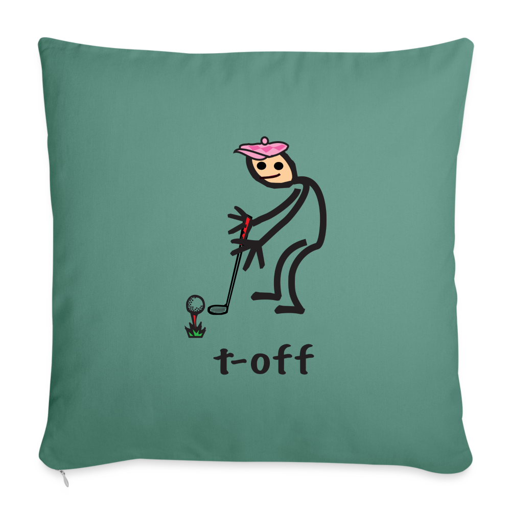t-off Throw Pillow Cover - cypress green