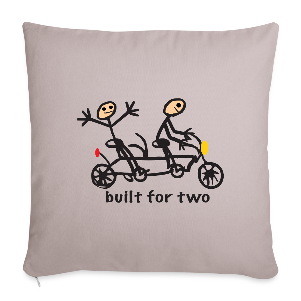 built for two Throw Pillow Cover - light taupe